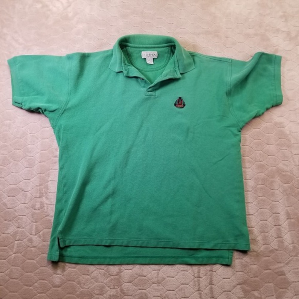 VTG Izod Shirt Men's Medium Crest Embroidery Golf Polo 90s
